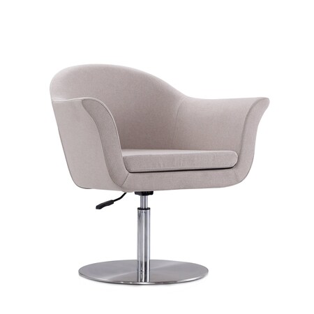 Manhattan Comfort Voyager Swivel Adjustable Accent Chair in Barley and Brushed Metal AC051-BA